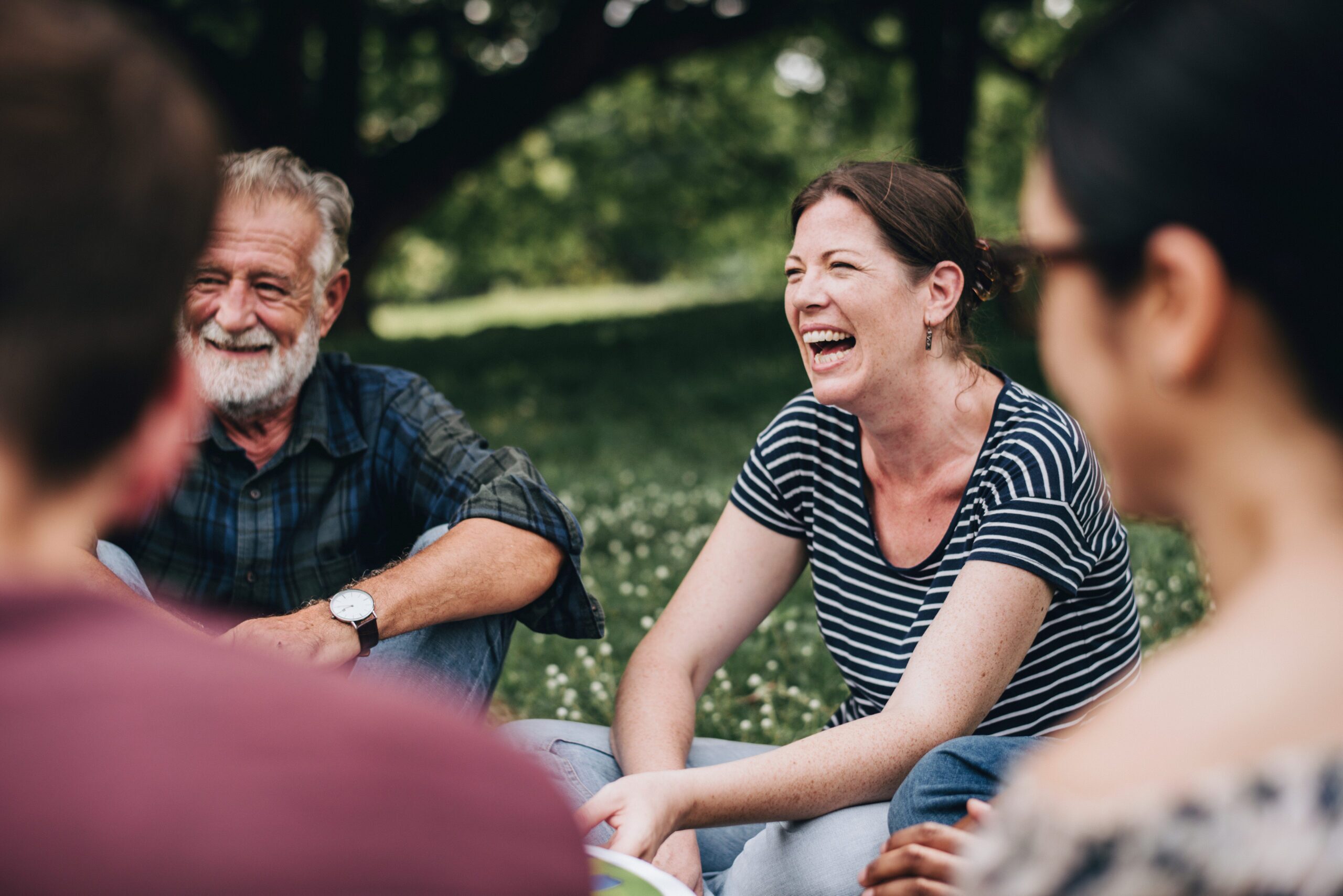 A group of people enjoying their time in a 12-step program in Kentucky.