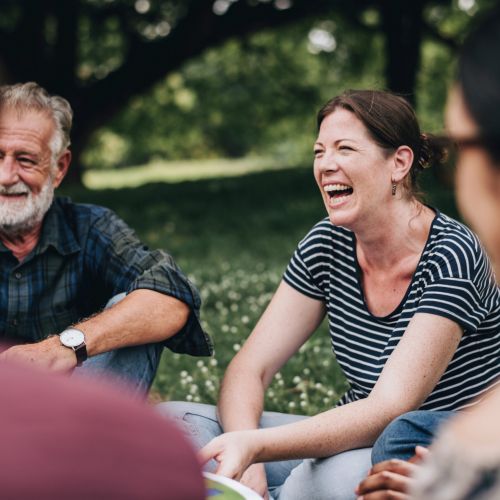 A group of people enjoying their time in a 12-step program in Kentucky.