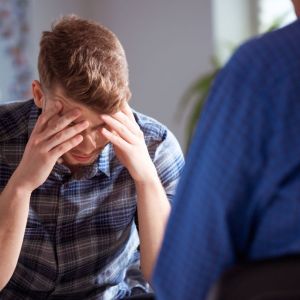 A man receiving therapy for fentanyl addiction.